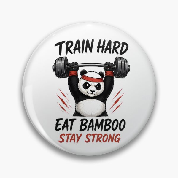 Item preview, Gym Panda Train Hard Eat Bamboo Stay Strong Fitness designed and sold by Pyt27.
