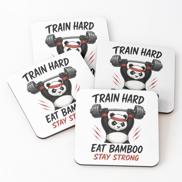 Item preview, Gym Panda Train Hard Eat Bamboo Stay Strong Fitness designed and sold by Pyt27.