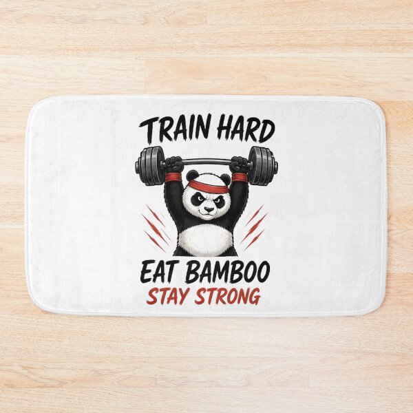 Item preview, Gym Panda Train Hard Eat Bamboo Stay Strong Fitness designed and sold by Pyt27.
