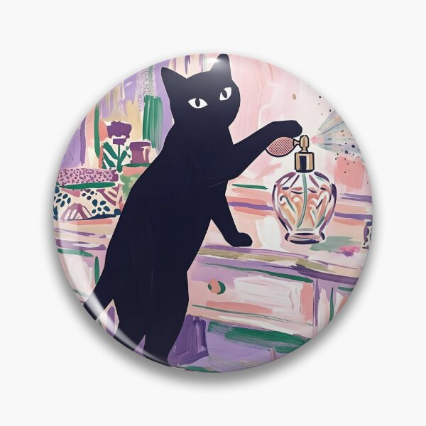 Item preview, Chic Black Cat Pressing Perfume Atomizer Matisse Style Print designed and sold by DuckOddity.