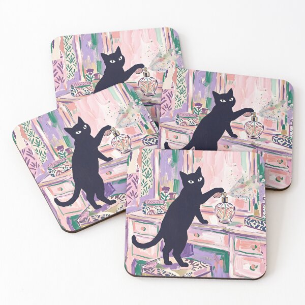 Item preview, Chic Black Cat Pressing Perfume Atomizer Matisse Style Print designed and sold by DuckOddity.