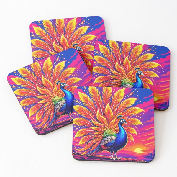 Item preview, Radiant Peacock – Vibrant Sunset Fantasy Illustration designed and sold by Dogandesighn.