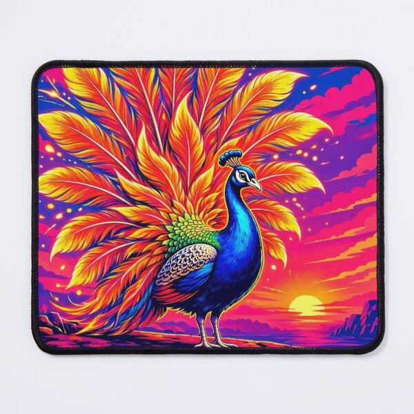 Item preview, Radiant Peacock – Vibrant Sunset Fantasy Illustration designed and sold by Dogandesighn.