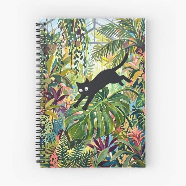 Item preview, Leaping Black Cat Riding Monstera Leaf Matisse Style Wall Art designed and sold by DuckOddity.