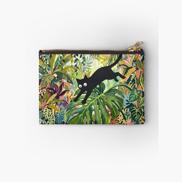 Item preview, Leaping Black Cat Riding Monstera Leaf Matisse Style Wall Art designed and sold by DuckOddity.