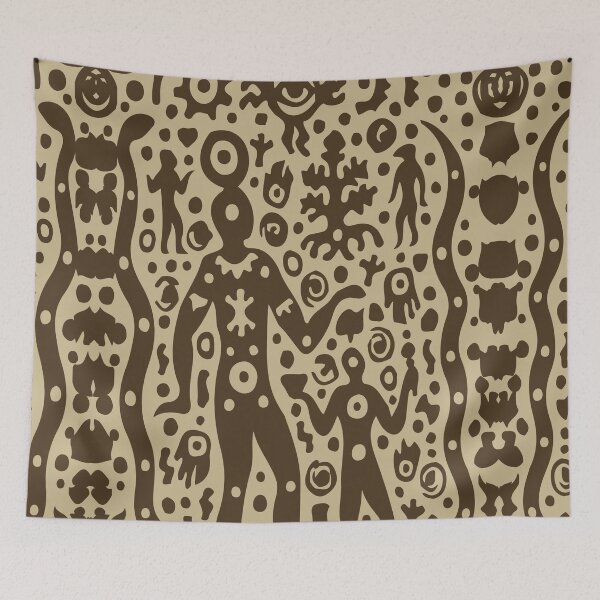 Item preview, Ancient Star Being Petroglyph Art designed and sold by RamyGallery.