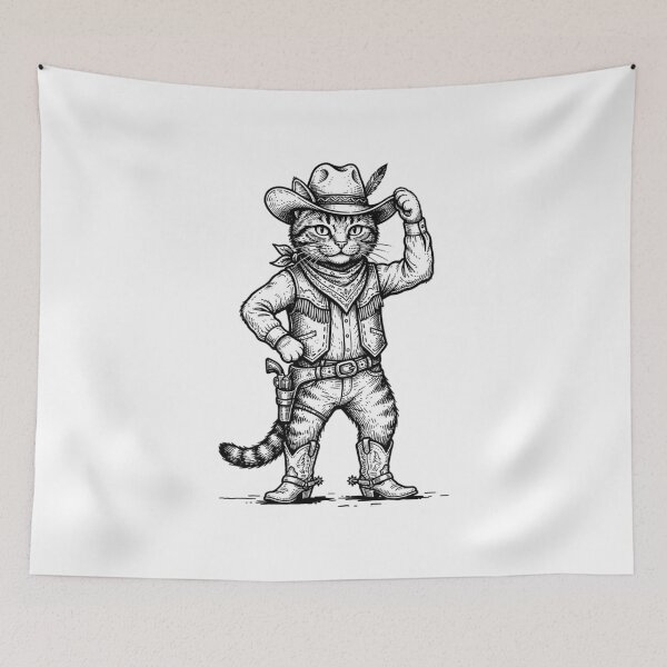 Item preview, Vintage Western Cowboy Cat  designed and sold by SOUFIANE1991.