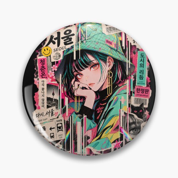 Item preview, Seoul Glitch Vibe Anime Girl Streetwear Collage designed and sold by SeoulVibeStudio.