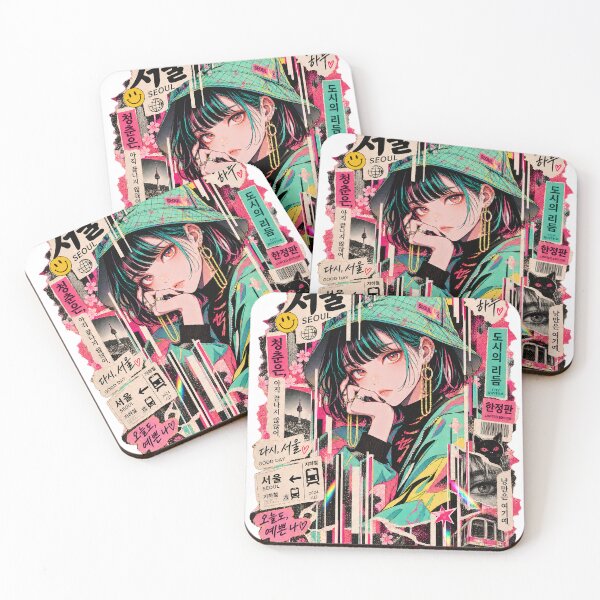 Item preview, Seoul Glitch Vibe Anime Girl Streetwear Collage designed and sold by SeoulVibeStudio.