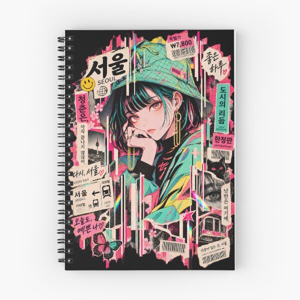 Item preview, Seoul Glitch Vibe Anime Girl Streetwear Collage designed and sold by SeoulVibeStudio.
