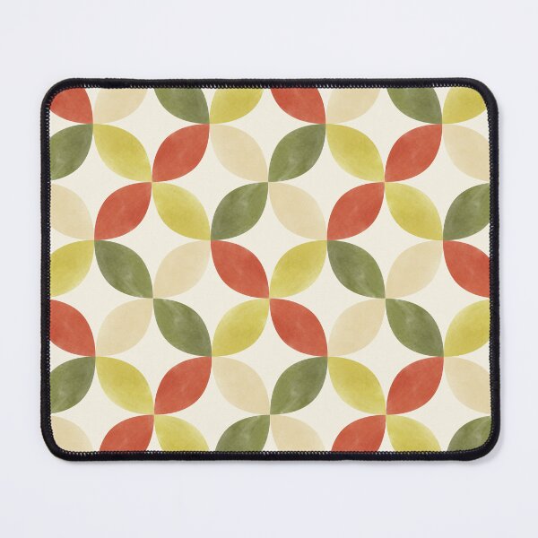 Item preview, Retro Geometric Watercolor Petals in Mustard Yellow, Rust and Olive Green designed and sold by QuestingPixel.