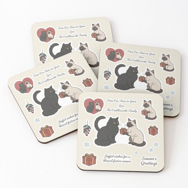 Item preview, Cute Christmas Cats Sticker Sheet – Festive Holiday Kittens and Gifts designed and sold by PetalsPaws.