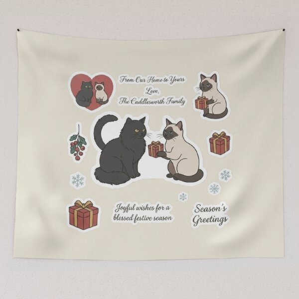 Item preview, Cute Christmas Cats Sticker Sheet – Festive Holiday Kittens and Gifts designed and sold by PetalsPaws.
