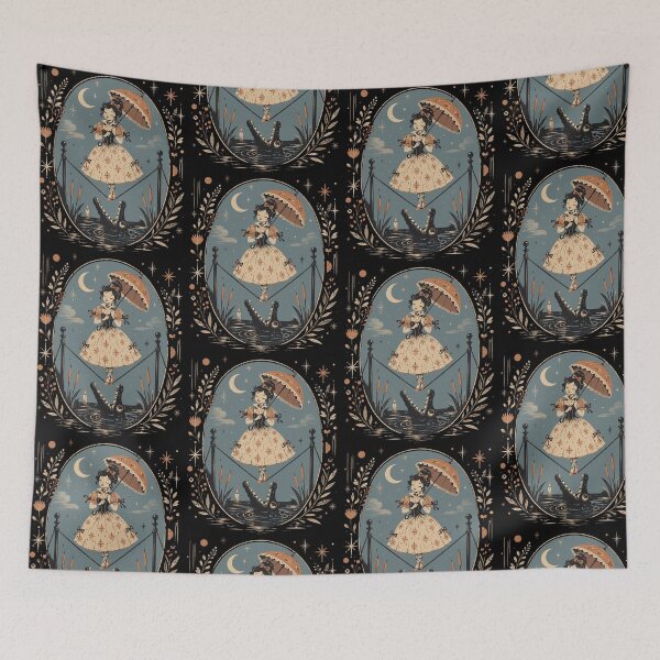 Item preview, Tightrope Girl Haunted Mansion Stretching Room Vintage Gothic Portrait designed and sold by OddPopARt.