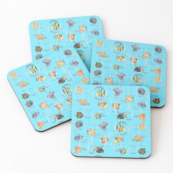 Item preview, Colorful Tropical Fish in Floating Soap bubbles Seamless Pattern designed and sold by Sasitee.