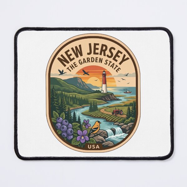Item preview, Vintage New Jersey The Garden State Lighthouse Coast Badge designed and sold by LittleArij.