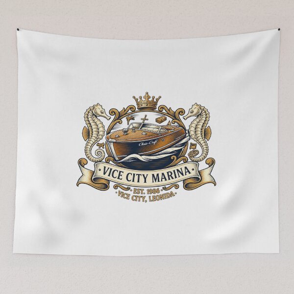 Item preview, Vice City Marina - Retro Leonida Yacht Club  designed and sold by Neon-Leonida-Vibes.