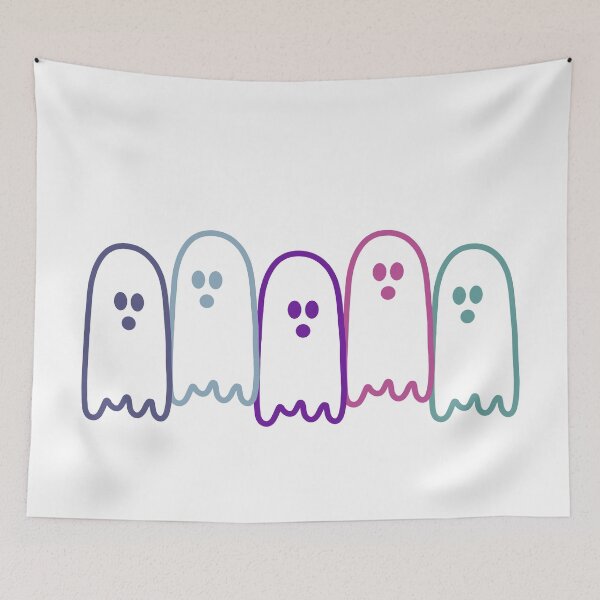 Item preview, Minimalist Pastel Spooky Ghosts Retro Halloween Kawaii Spirits designed and sold by Aesthetic Crew.