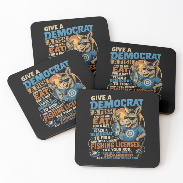 Item preview, Give A Democrat A Fish Funny Conservative Fishing Political Satire designed and sold by Glow-Paw-Studio.