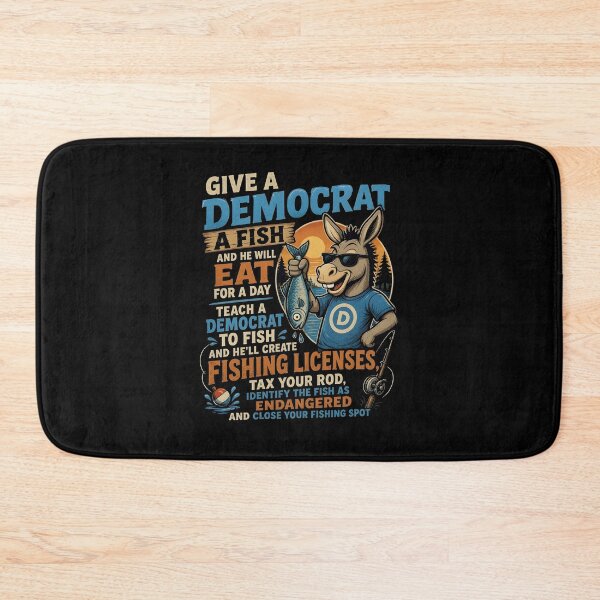 Item preview, Give A Democrat A Fish Funny Conservative Fishing Political Satire designed and sold by Glow-Paw-Studio.