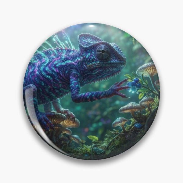 Item preview, Fantastic Chameleon - Cosmic and Luminous Reptile in an Enchanted Forest designed and sold by Malisa345.