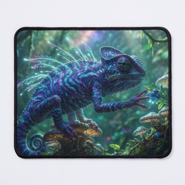 Item preview, Fantastic Chameleon - Cosmic and Luminous Reptile in an Enchanted Forest designed and sold by Malisa345.