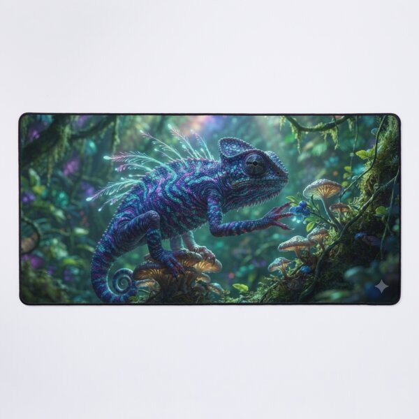 Item preview, Fantastic Chameleon - Cosmic and Luminous Reptile in an Enchanted Forest designed and sold by Malisa345.