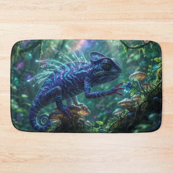 Item preview, Fantastic Chameleon - Cosmic and Luminous Reptile in an Enchanted Forest designed and sold by Malisa345.