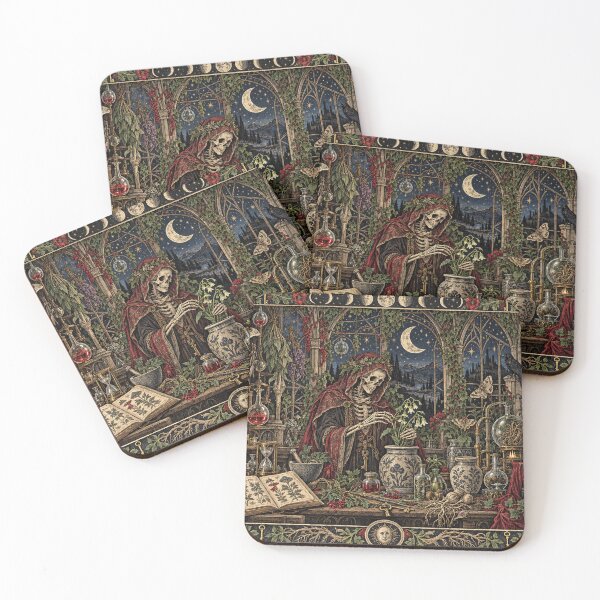 Item preview, The Alchemist’s Greenhouse - Gothic Skeleton Witch Art  designed and sold by Odinsshop.