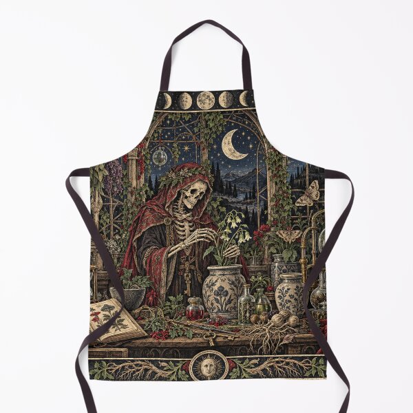 Item preview, The Alchemist’s Greenhouse - Gothic Skeleton Witch Art  designed and sold by Odinsshop.