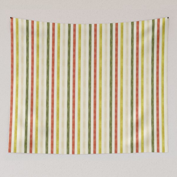 Item preview, Retro Geometric Watercolor Stripes in Mustard Yellow, Rust and Olive Green designed and sold by QuestingPixel.