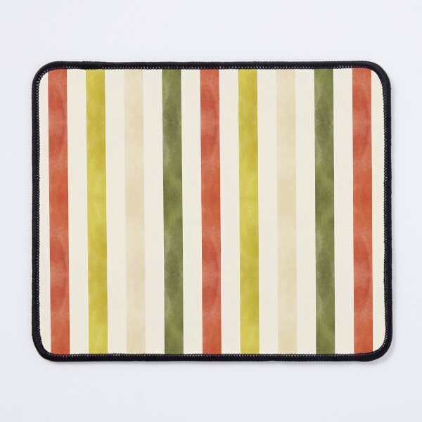 Item preview, Retro Geometric Watercolor Stripes in Mustard Yellow, Rust and Olive Green designed and sold by QuestingPixel.
