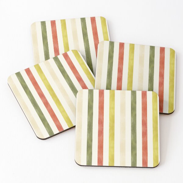 Item preview, Retro Geometric Watercolor Stripes in Mustard Yellow, Rust and Olive Green designed and sold by QuestingPixel.