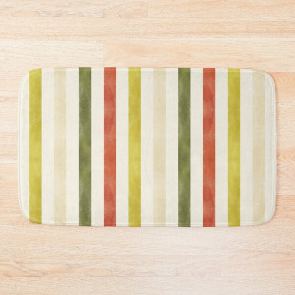Item preview, Retro Geometric Watercolor Stripes in Mustard Yellow, Rust and Olive Green designed and sold by QuestingPixel.
