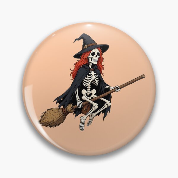 Item preview, Funny Skeleton Witch Flying on a Broom designed and sold by SweetLilith.