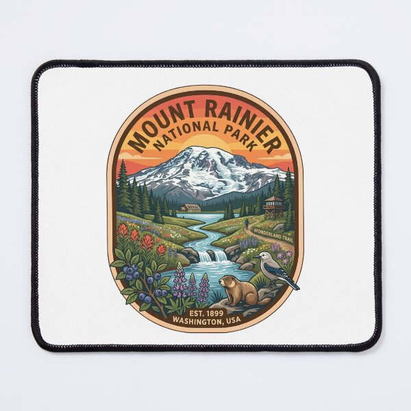 Item preview, Vintage Mount Rainier National Park Washington Hiking Nature Badge designed and sold by LittleArij.