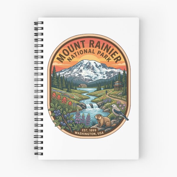 Item preview, Vintage Mount Rainier National Park Washington Hiking Nature Badge designed and sold by LittleArij.