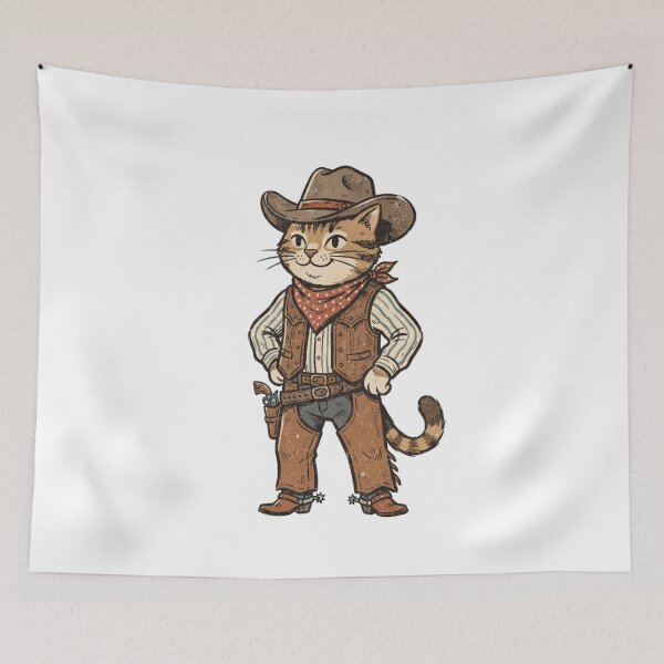 Item preview,  Vintage Western Cowboy Cat  designed and sold by SOUFIANE1991.