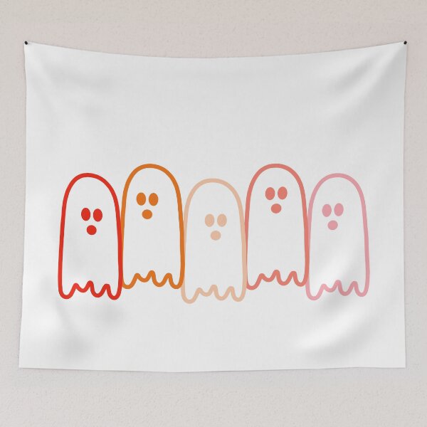 Item preview, Minimalist Warm Sunset Spooky Ghosts Retro Halloween Kawaii Spirits designed and sold by Aesthetic Crew.