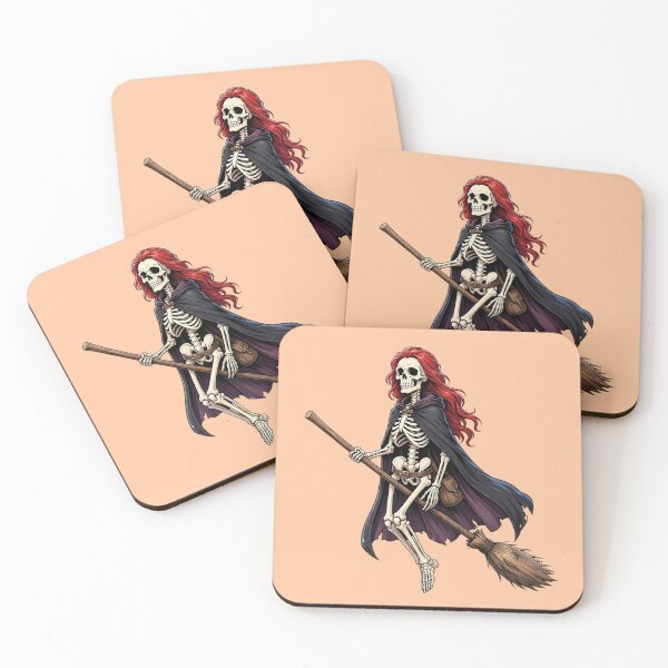 Item preview, Funny Skeleton Witch Flying on a Broom designed and sold by SweetLilith.