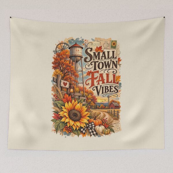 Item preview, Small Town Fall Vibes Rustic Autumn Country Farmhouse Graphic designed and sold by PACS0011.