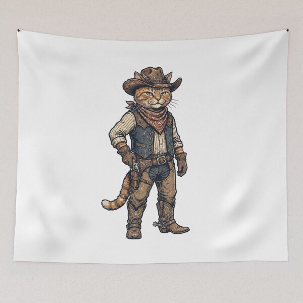 Item preview,  Vintage Western Cowboy Cat  designed and sold by SOUFIANE1991.