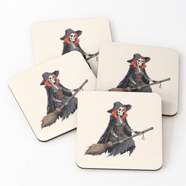 Item preview, Funny Skeleton Witch Flying on a Broom designed and sold by SweetLilith.