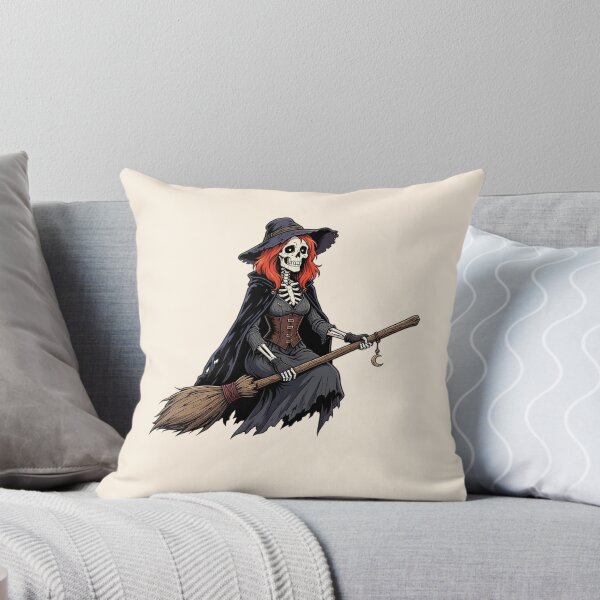 Item preview, Funny Skeleton Witch Flying on a Broom designed and sold by SweetLilith.