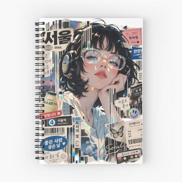 Item preview, Seoul Vibe Aesthetic Girl - Retro K-Pop Collage designed and sold by SeoulVibeStudio.