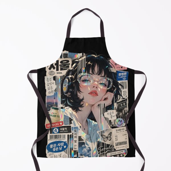 Item preview, Seoul Vibe Aesthetic Girl - Retro K-Pop Collage designed and sold by SeoulVibeStudio.