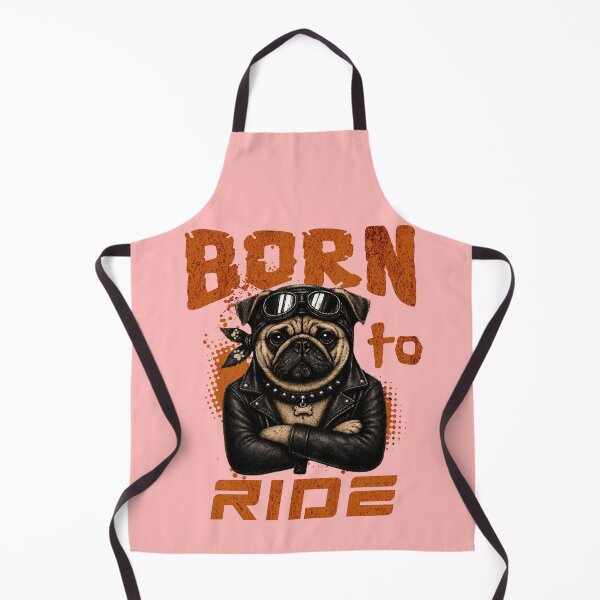 Item preview, Pug Born To Ride - Biker Jacket & Bandana & Goggles designed and sold by PixelsPaws.