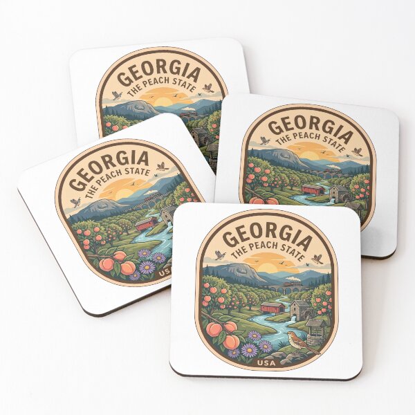 Item preview, Vintage Georgia The Peach State Orchard Landscape Badge designed and sold by LittleArij.