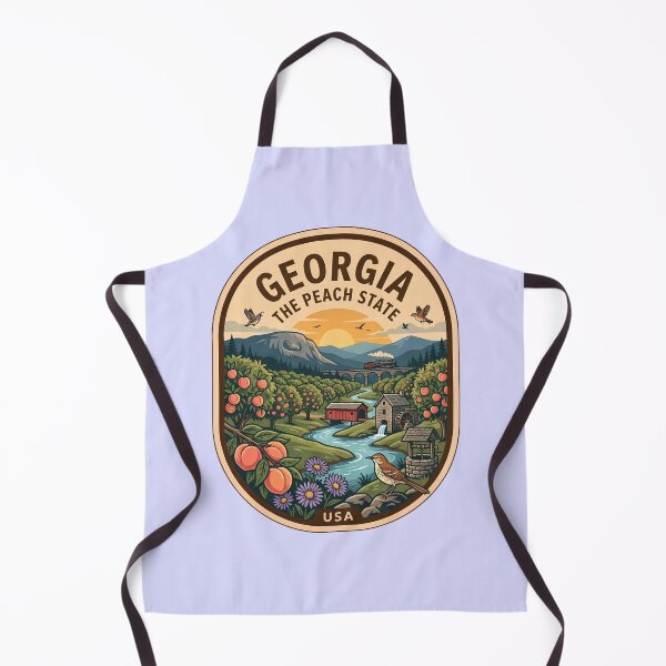 Item preview, Vintage Georgia The Peach State Orchard Landscape Badge designed and sold by LittleArij.