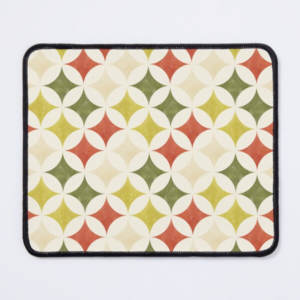 Item preview, Mid Century Watercolor Segmented Circles in Mustard Yellow, Rust and Olive Green designed and sold by QuestingPixel.